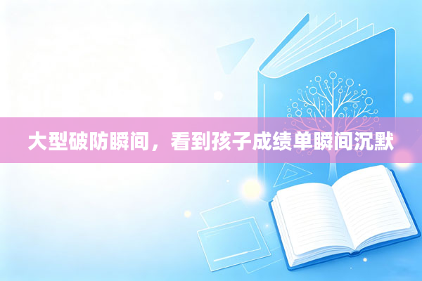 大型破防瞬间，看到孩子成绩单瞬间沉默
