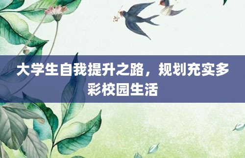 大学生自我提升之路，规划充实多彩校园生活
