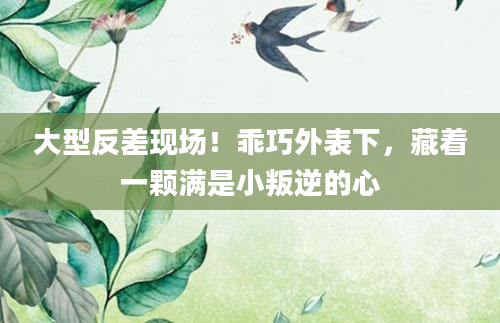 大型反差现场!乖巧外表下,藏着一颗满是小叛逆的心