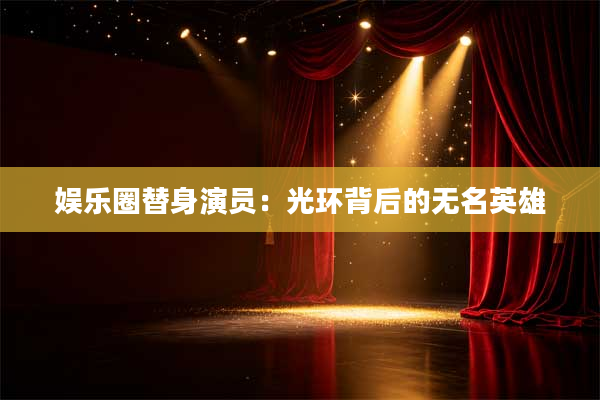 娱乐圈替身演员:光环背后的无名英雄