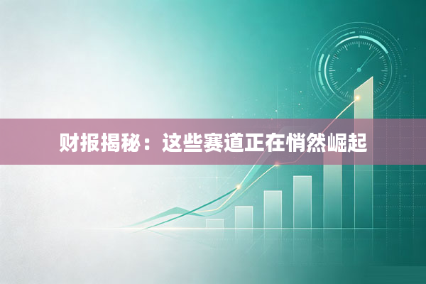 财报揭秘:这些赛道正在悄然崛起