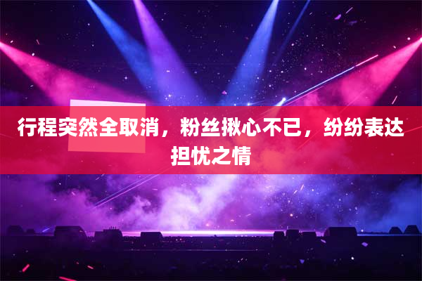 行程突然全取消,粉丝揪心不已,纷纷表达担忧之情